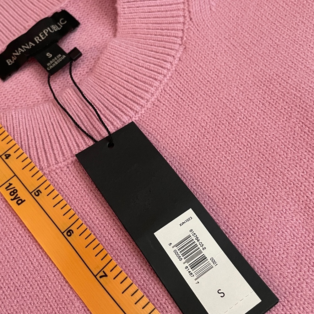 Women’s BR Banana Republic super soft cotton sweater pink lavender crew neck S - Picture 5 of 6
